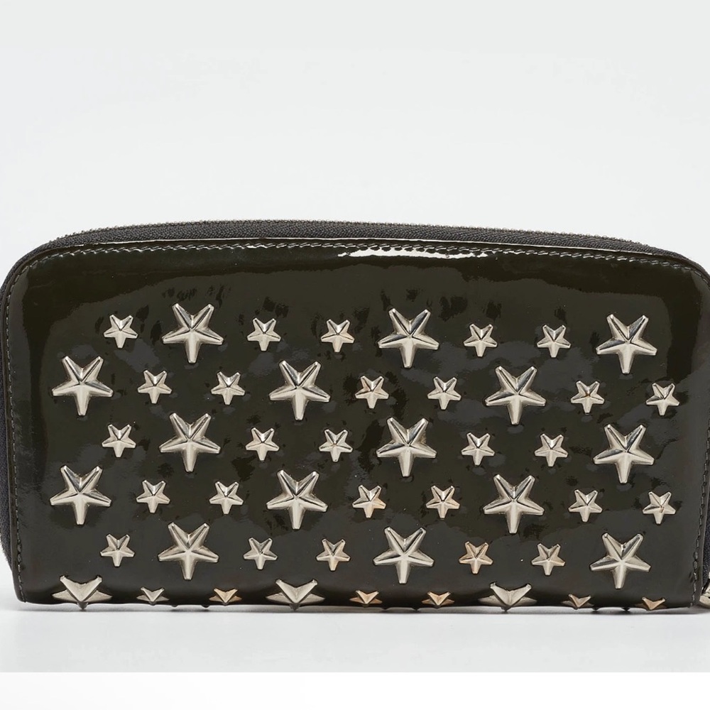 Jimmy Choo HunterGreen Patent Leather Wallet